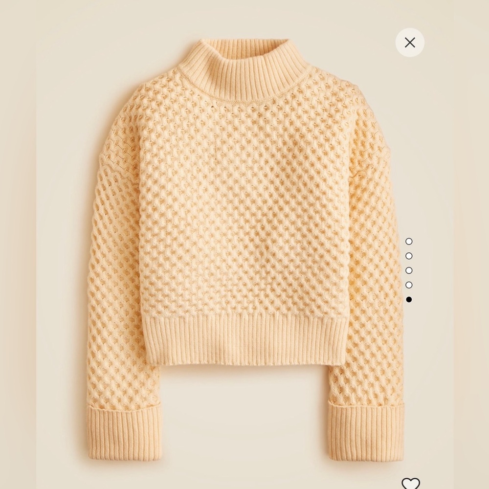 J. Crew Honeycomb Mockneck Sweater in Wool Blend